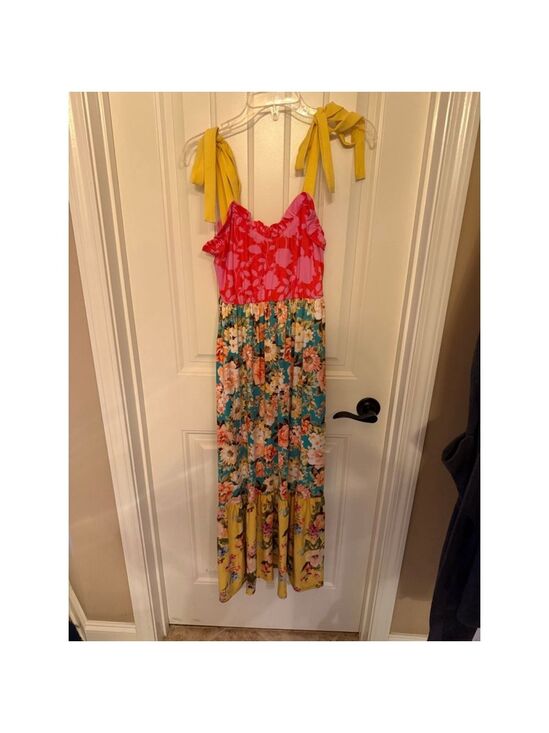 Haptics by Holly Harper Dresses & Skirts - Women's Haptics by Holly Harper Floral Maxi Dress Green/Yellow Size s